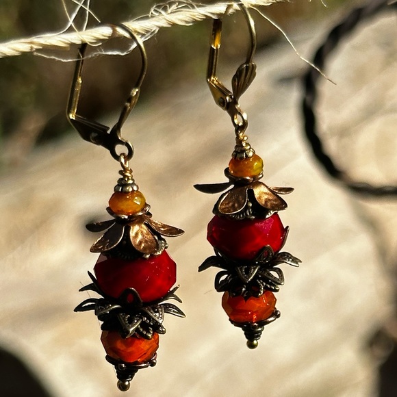 Hand Crafted Artisan Earrings, Forbidden Fruit~ Abraxas - Picture 3 of 8